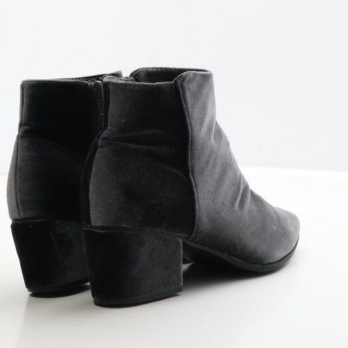 Primark Womens Grey Suede Bootie Boot UK 5 38 - Wide Fit