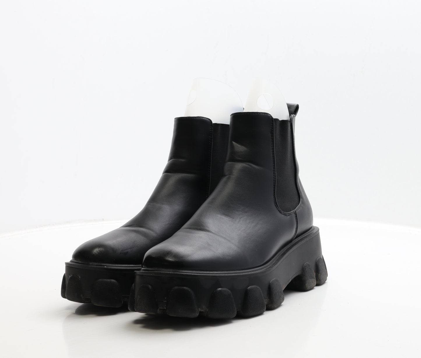 Retro Womens Black Leather Chelsea Boot UK 5 38