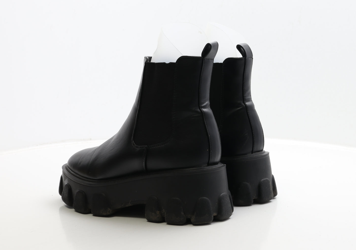 Retro Womens Black Leather Chelsea Boot UK 5 38