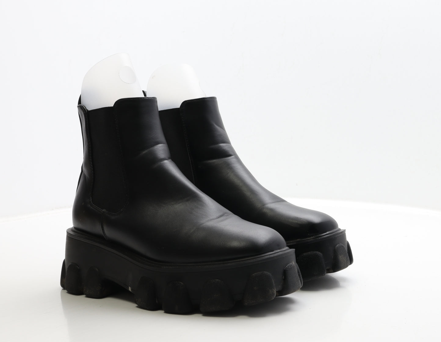 Retro Womens Black Leather Chelsea Boot UK 5 38