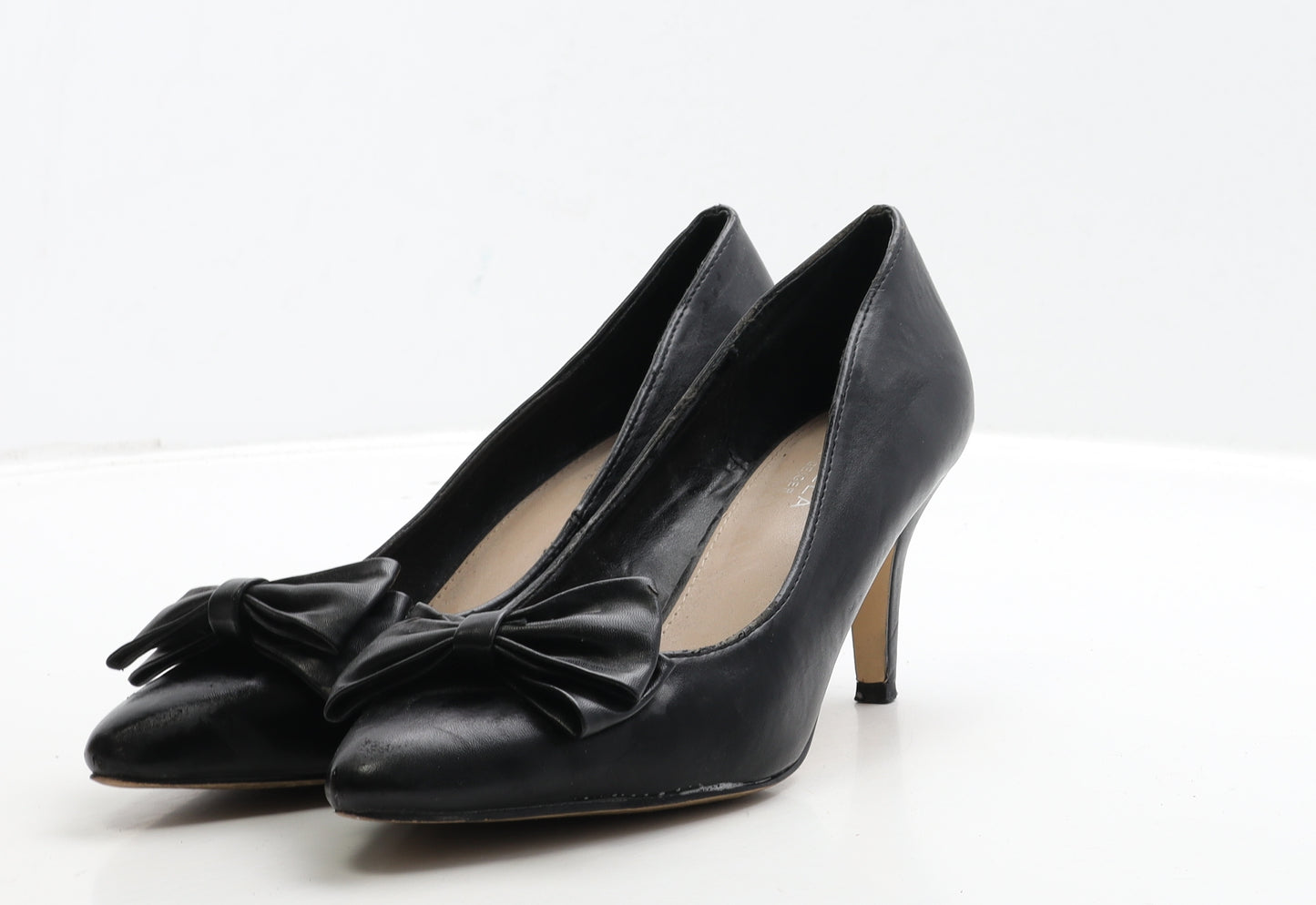 Kurt Geiger Womens Black Leather Court Heel UK 6 39 - Carvela