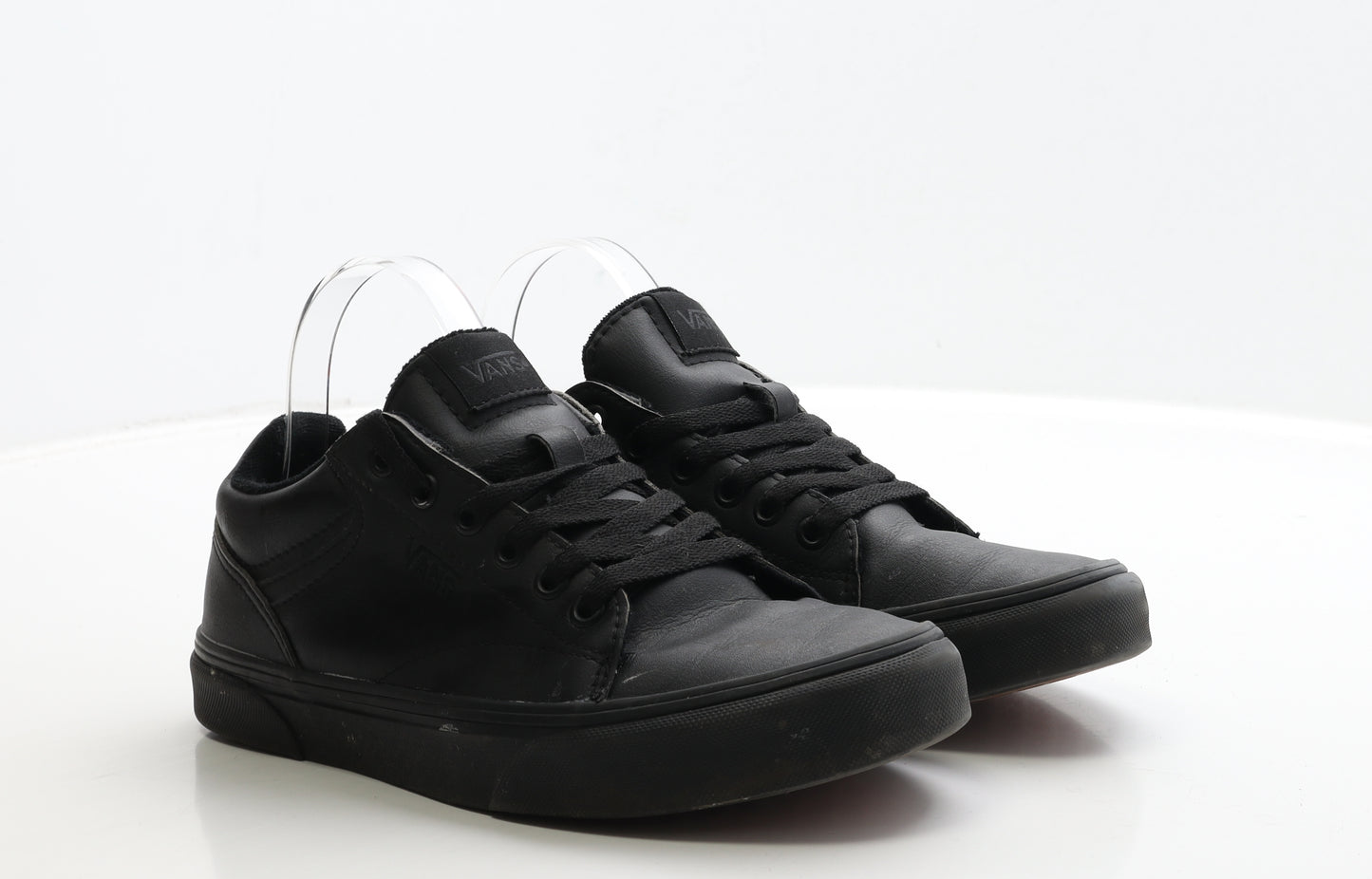 VANS Boys Black Polyester Trainer UK 6 39