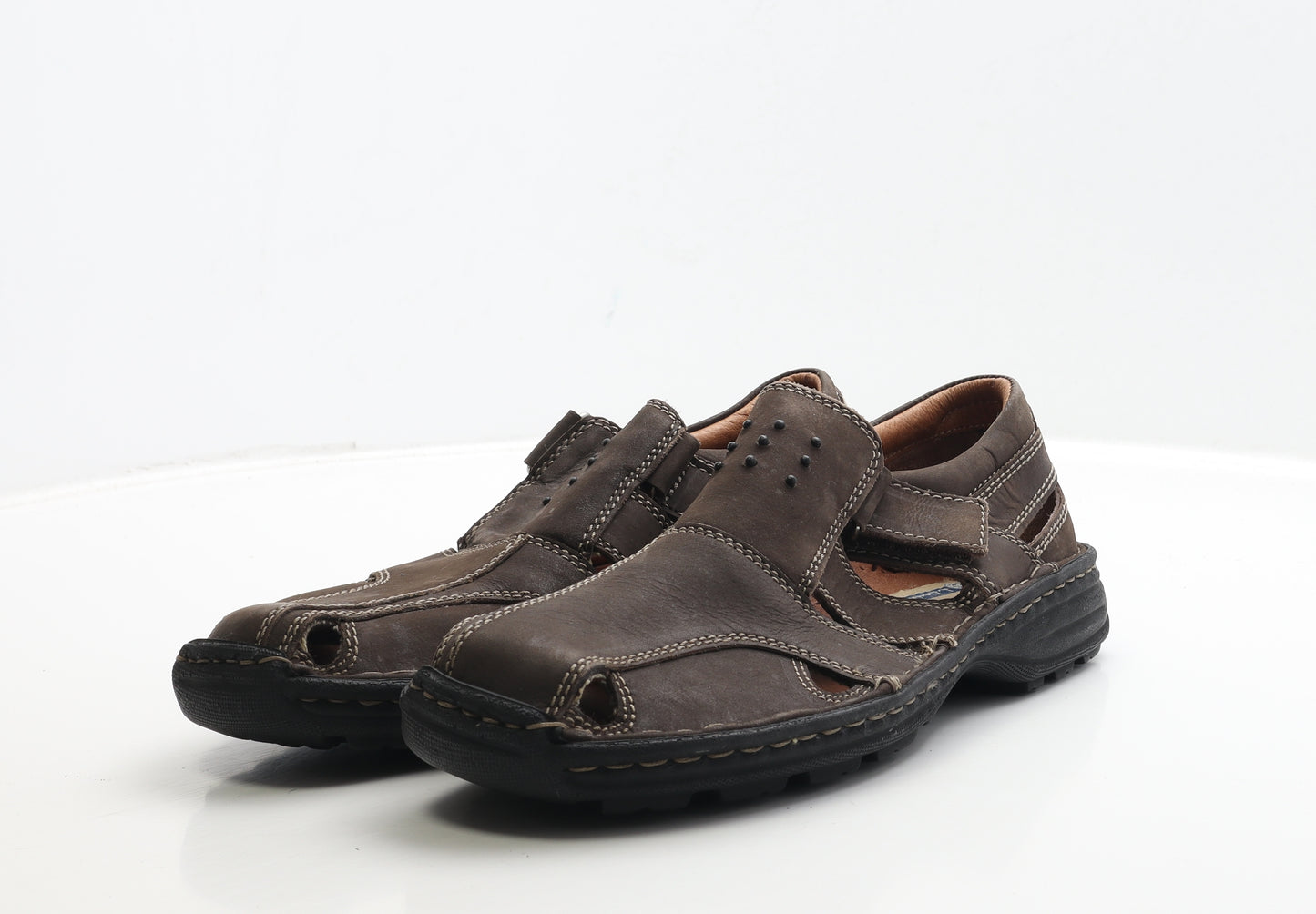 L.Lambertazzi Mens Brown Leather Fisherman Casual UK 7 41