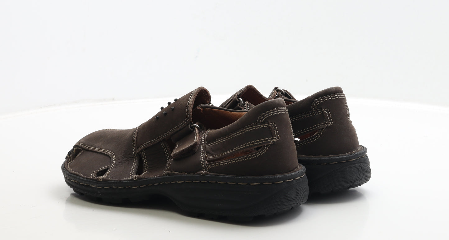 L.Lambertazzi Mens Brown Leather Fisherman Casual UK 7 41