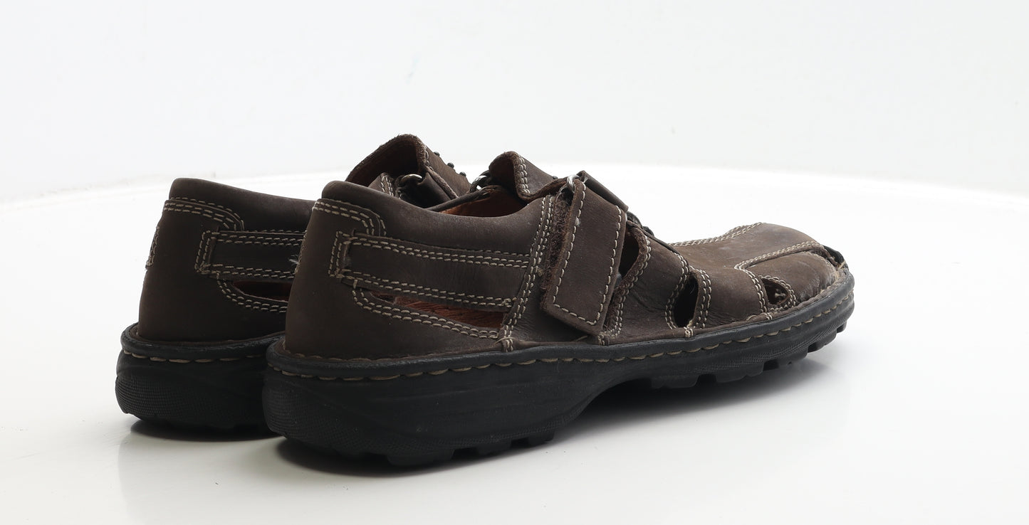 L.Lambertazzi Mens Brown Leather Fisherman Casual UK 7 41
