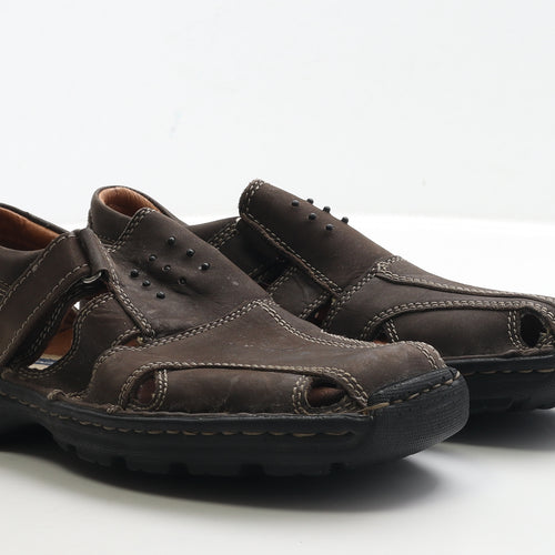 L.Lambertazzi Mens Brown Leather Fisherman Casual UK 7 41