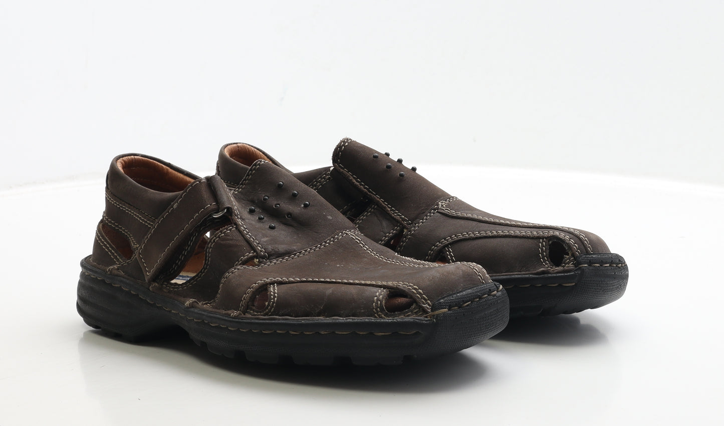 L.Lambertazzi Mens Brown Leather Fisherman Casual UK 7 41