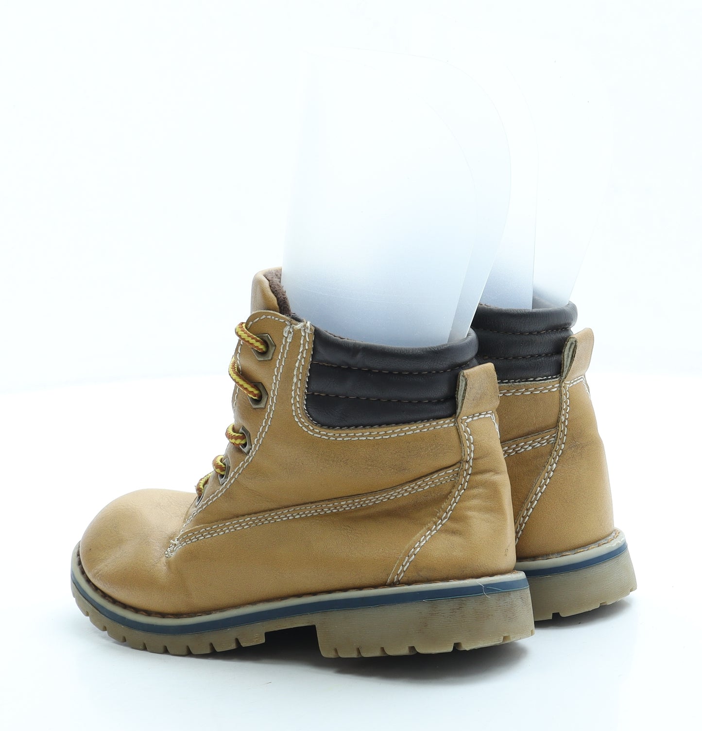 TRU Boys Brown Leather Combat Boot UK 10