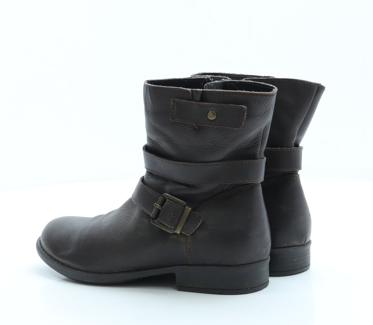 Jones Womens Brown Leather Biker Boot UK 3 35