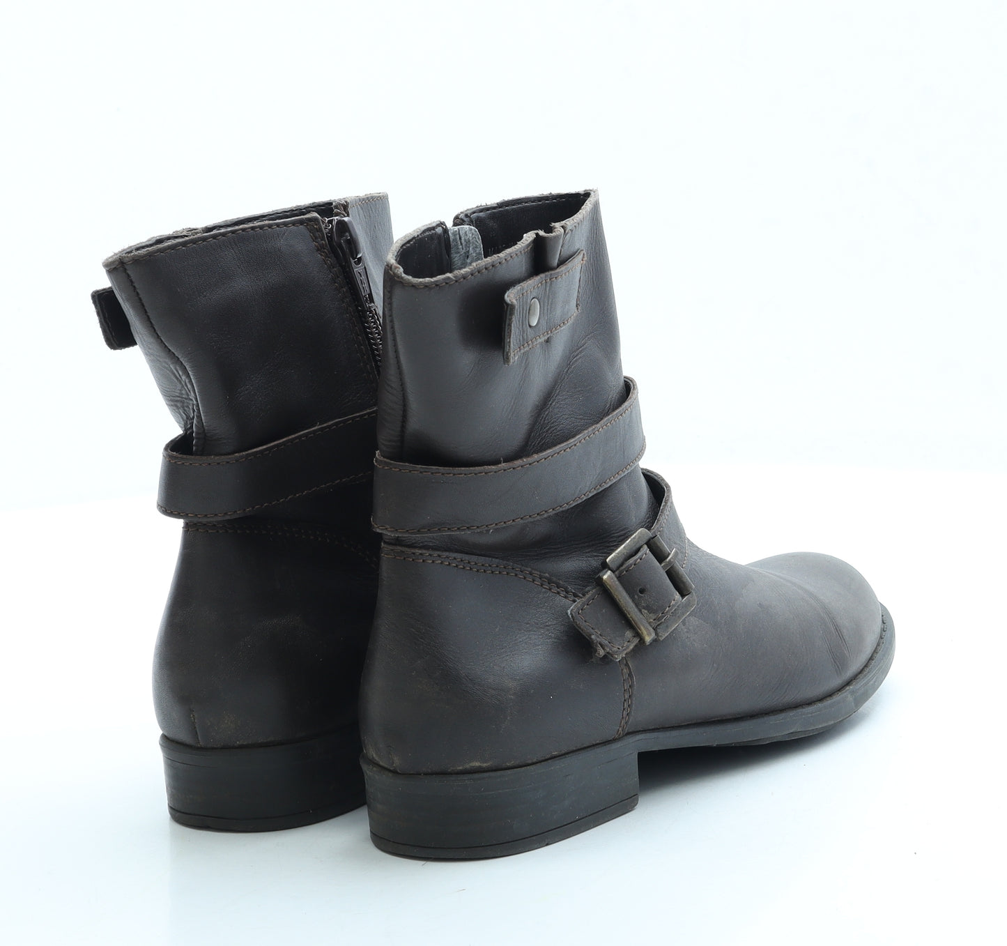 Jones Womens Brown Leather Biker Boot UK 3 35