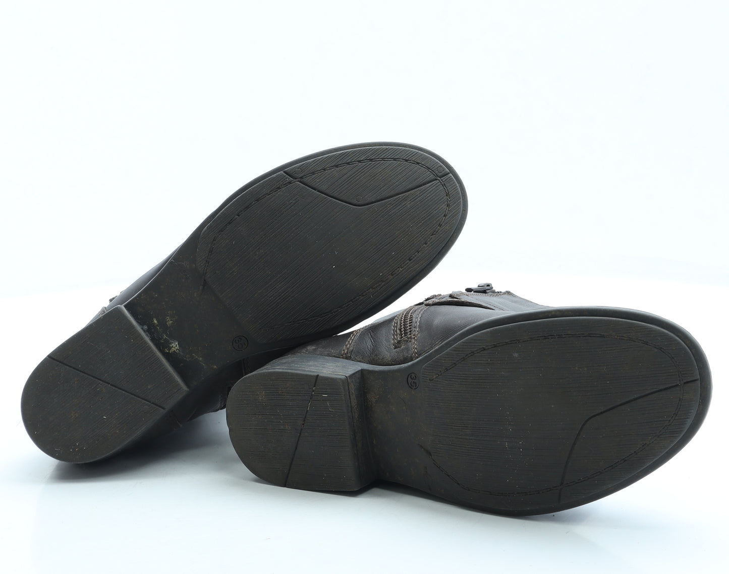 Jones Womens Brown Leather Biker Boot UK 3 35