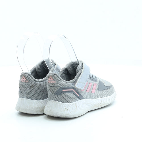 adidas Girls Grey Polyester Trainer UK 7 24