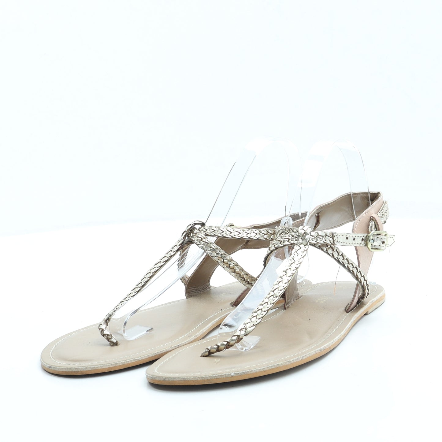 Accessorize# Womens Beige Leather Strappy Sandal UK 7 40