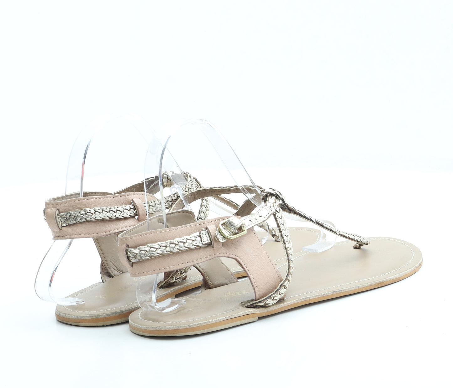 Accessorize# Womens Beige Leather Strappy Sandal UK 7 40