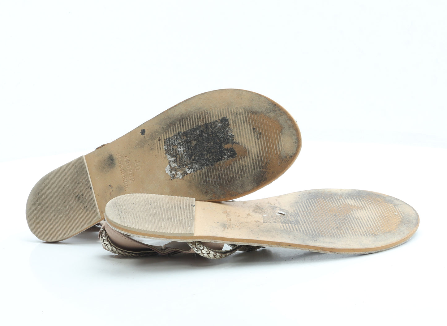 Accessorize# Womens Beige Leather Strappy Sandal UK 7 40