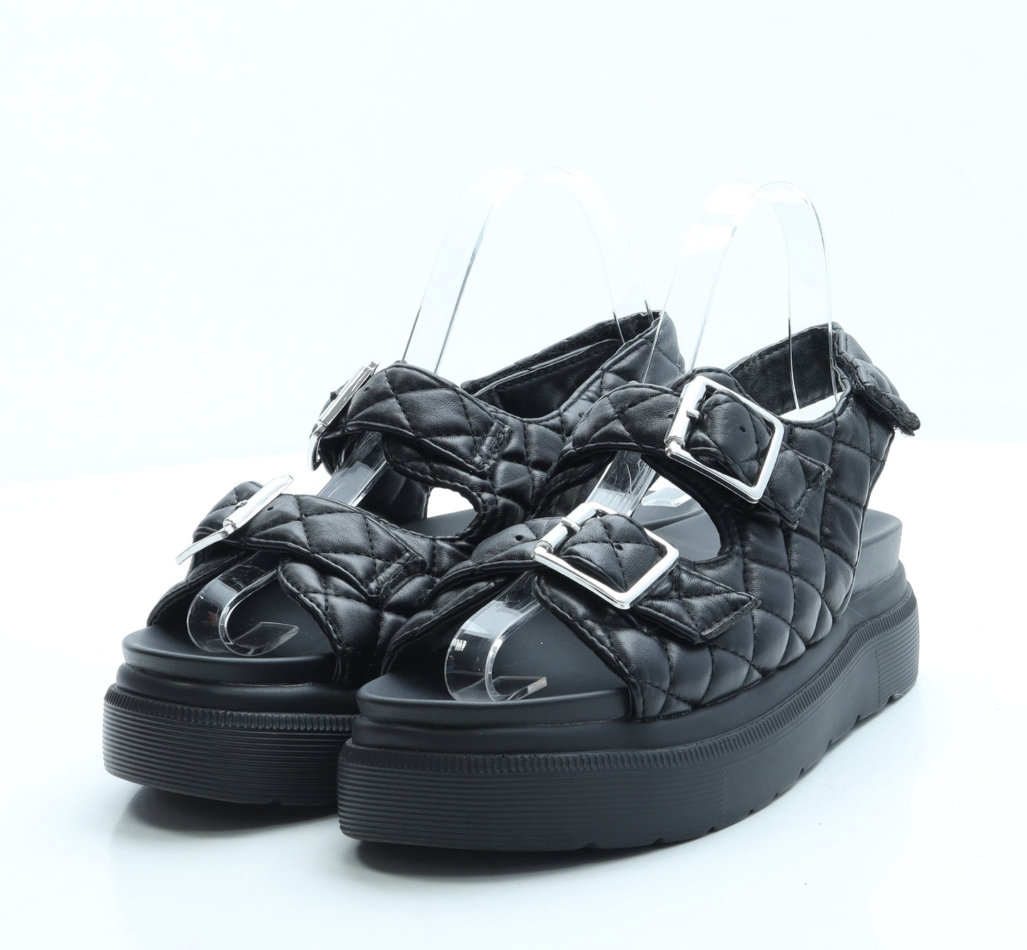New Look Womens Black Leather Slingback Sandal UK 3 36