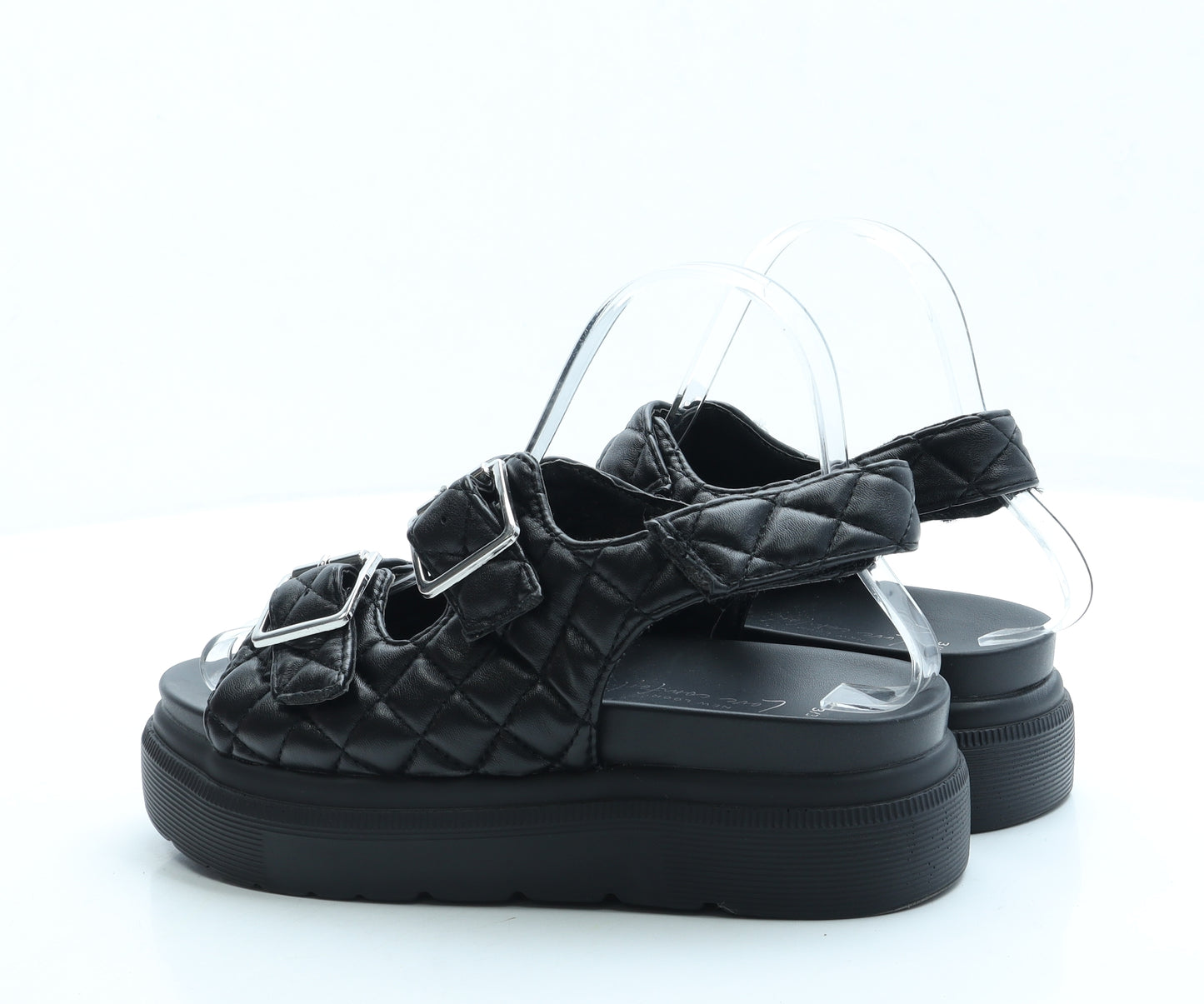 New Look Womens Black Leather Slingback Sandal UK 3 36