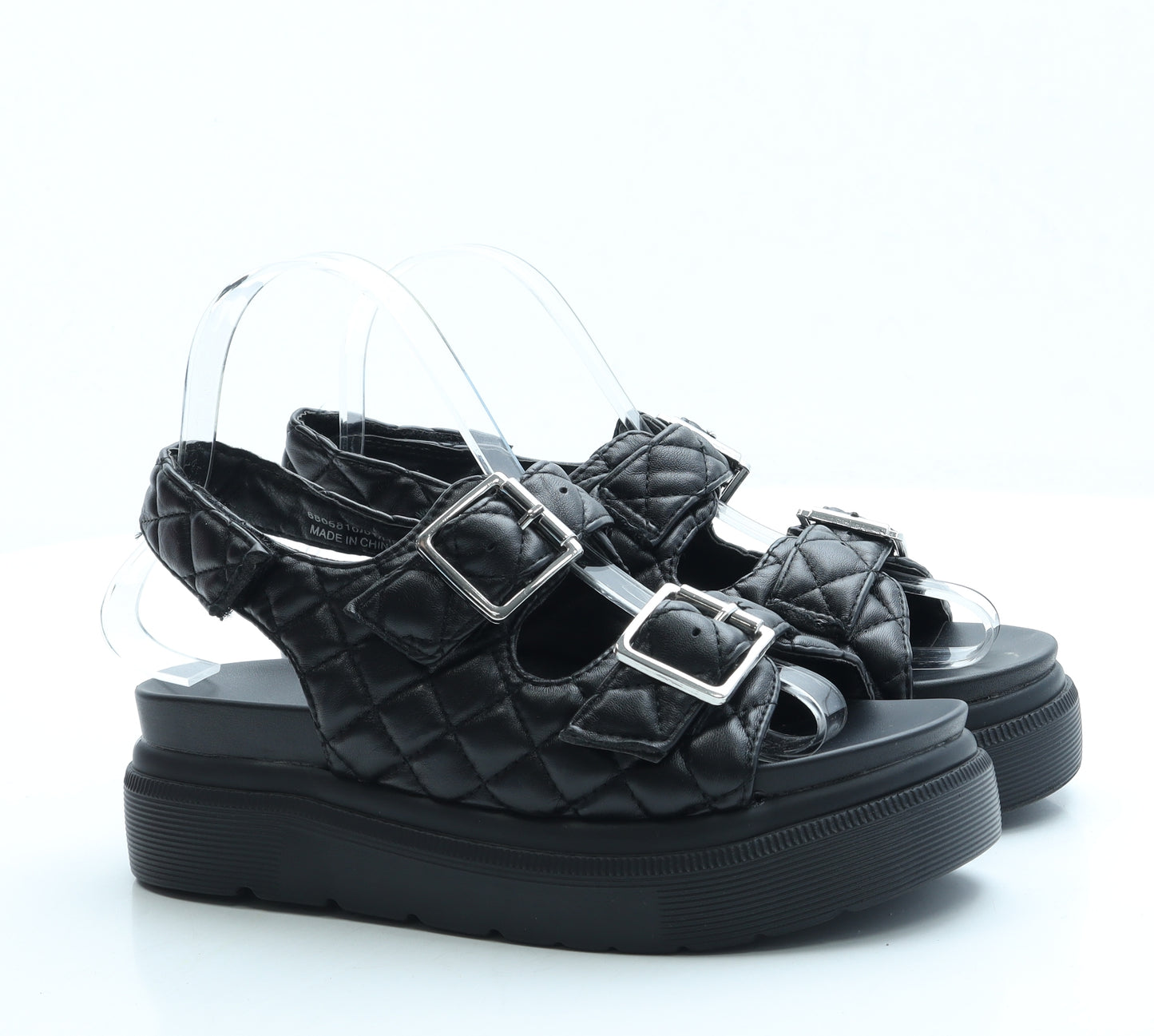 New Look Womens Black Leather Slingback Sandal UK 3 36