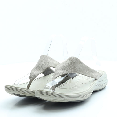 Clarks Womens Beige Polyester Thong Sandal UK 6