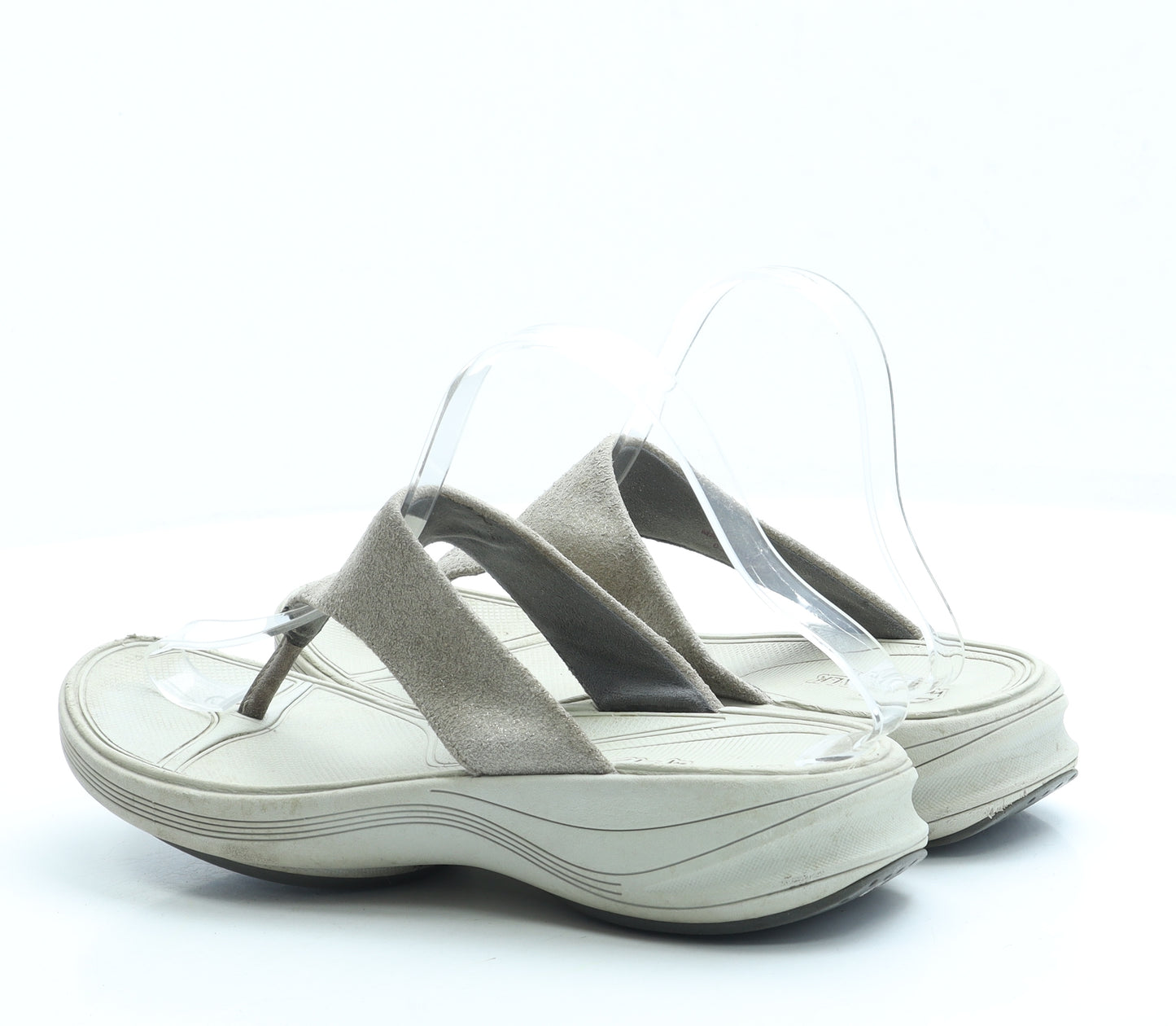 Clarks Womens Beige Polyester Thong Sandal UK 6