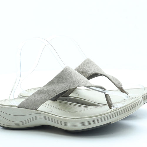 Clarks Womens Beige Polyester Thong Sandal UK 6