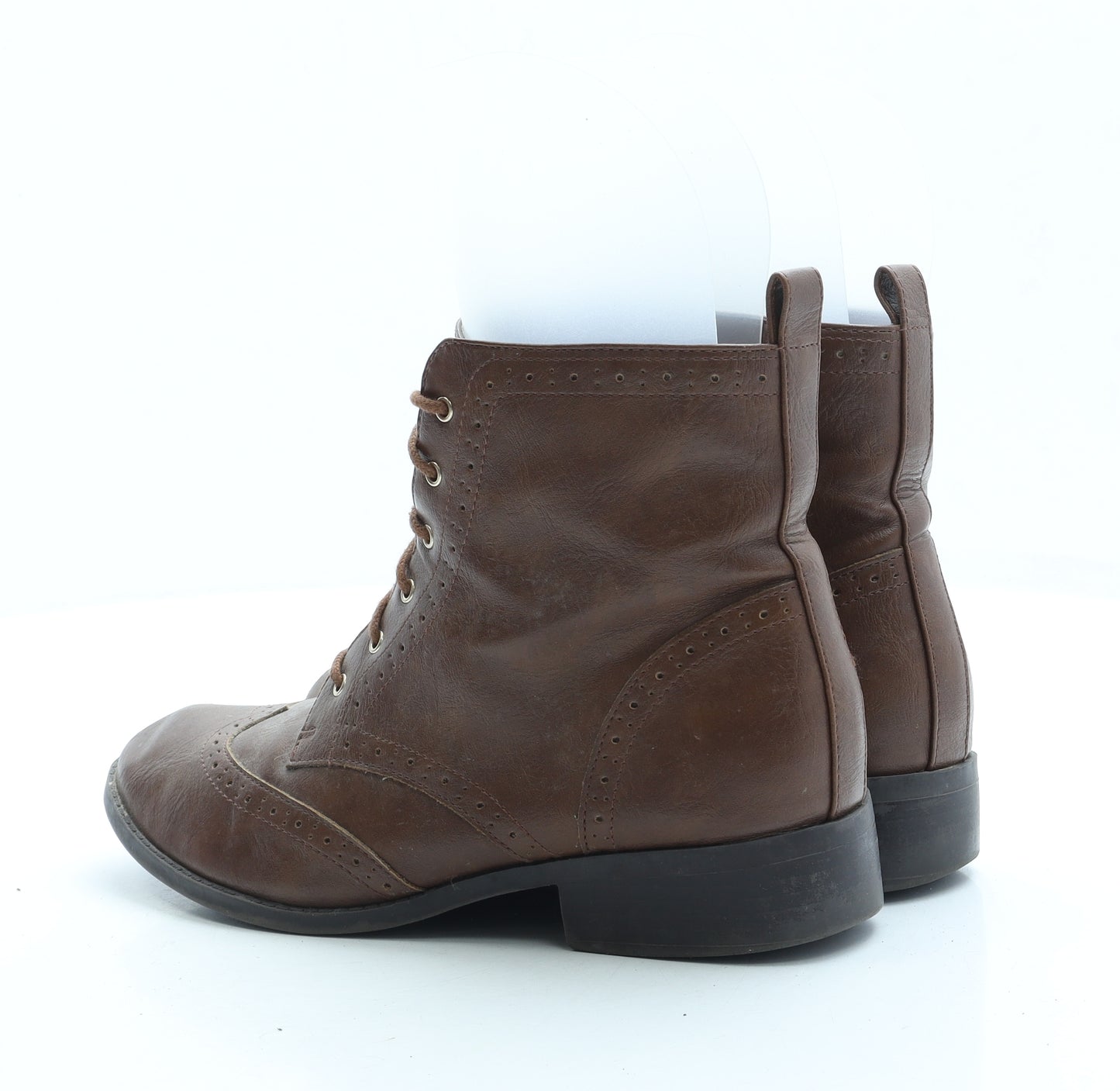 New Look Womens Brown Leather Bootie Boot UK 5 38