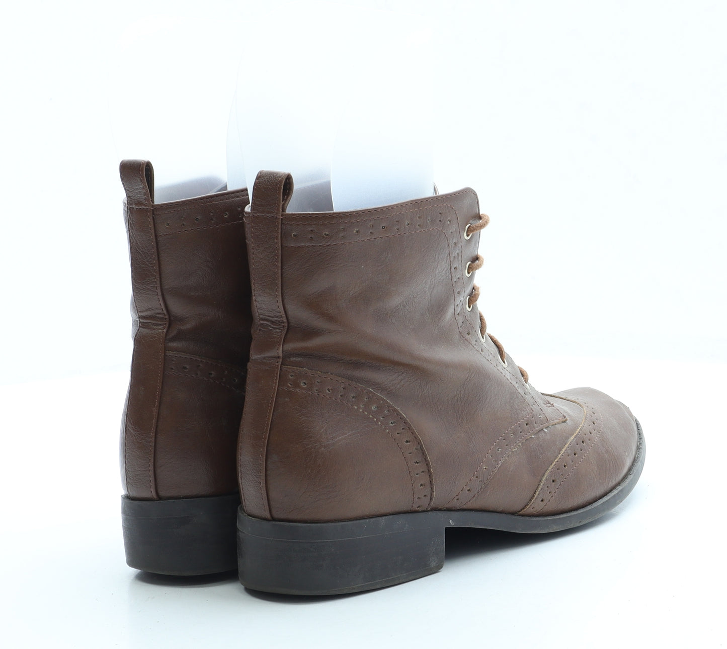 New Look Womens Brown Leather Bootie Boot UK 5 38