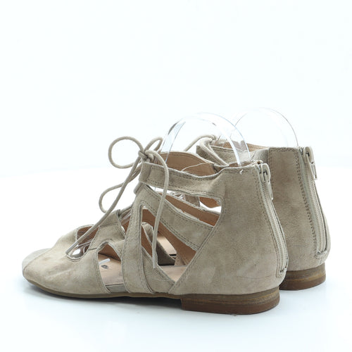 Indigo Womens Beige Suede Strappy Sandal UK 5.5