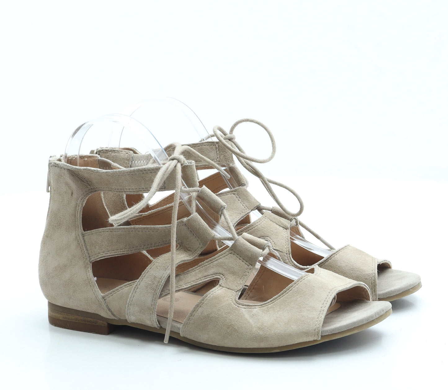 Indigo Womens Beige Suede Strappy Sandal UK 5.5