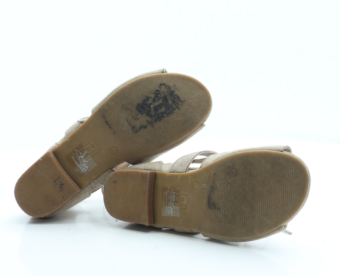 Indigo Womens Beige Suede Strappy Sandal UK 5.5