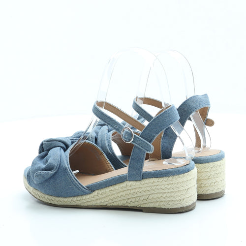 NEXT Girls Blue Camel Espadrille Heel UK 2