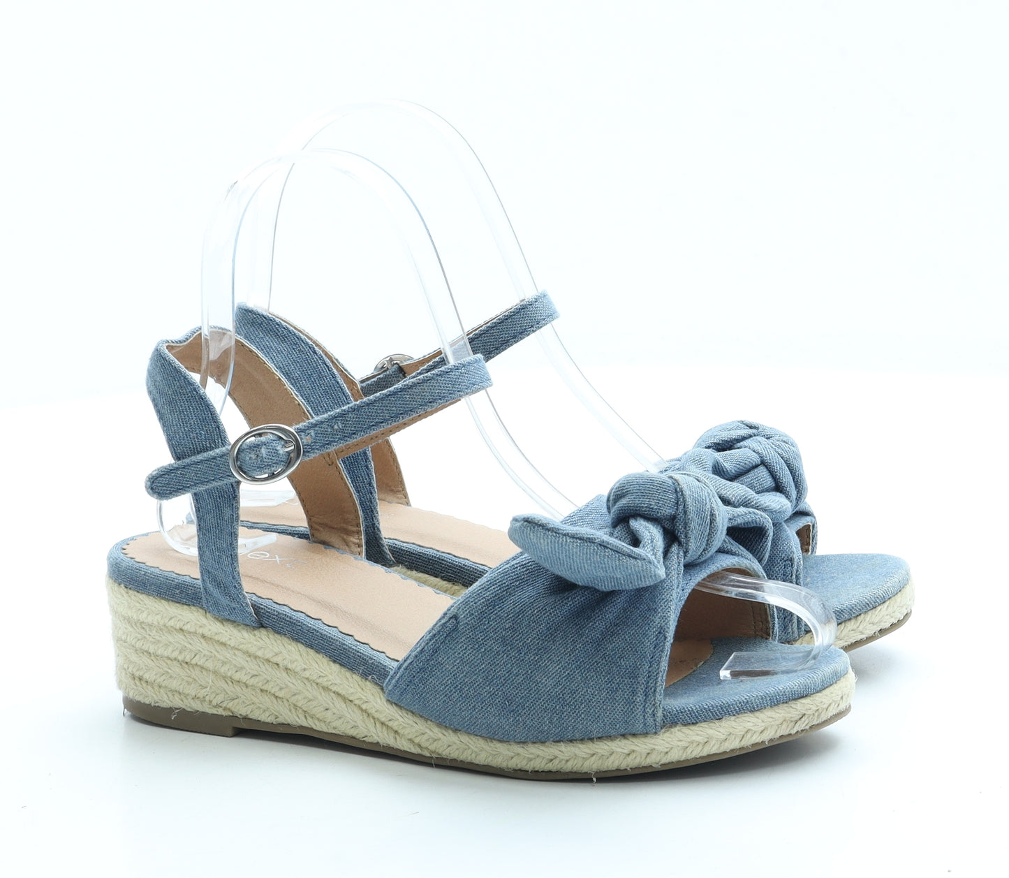 NEXT Girls Blue Camel Espadrille Heel UK 2