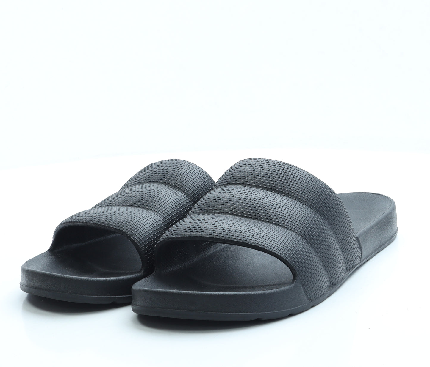 Preworn Womens Black Rubber Slider Sandal UK 9 - 9-10