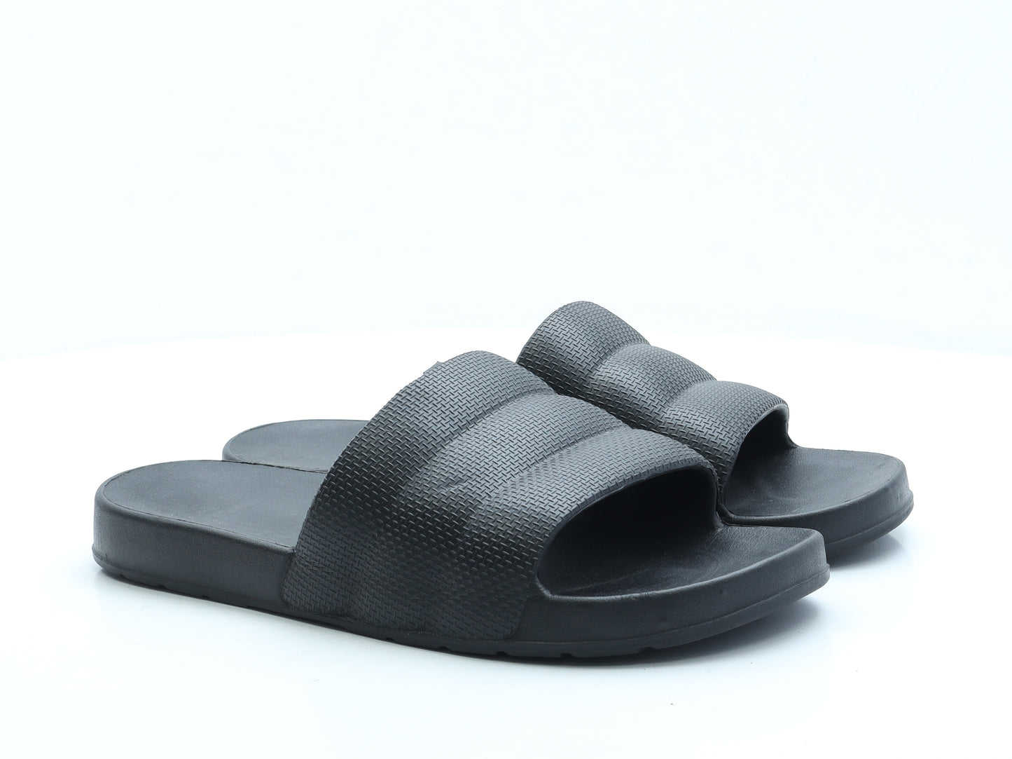Preworn Womens Black Rubber Slider Sandal UK 9 - 9-10