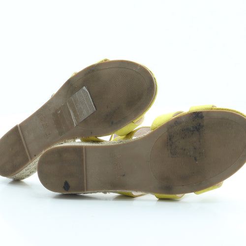 Primark Womens Yellow Suede Slip On Sandal UK 5 38 US 7
