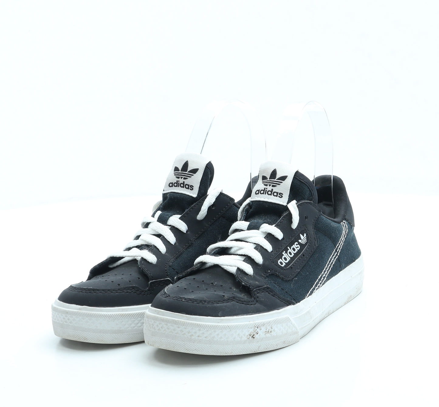 adidas Boys Black Leather Trainer UK 1 33