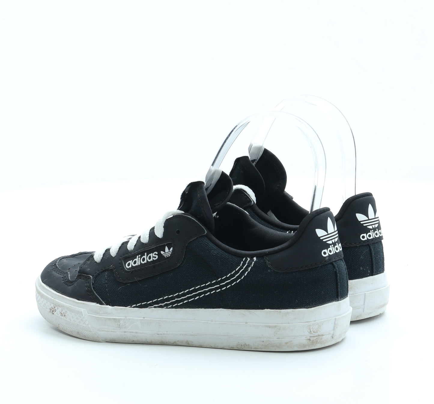 adidas Boys Black Leather Trainer UK 1 33