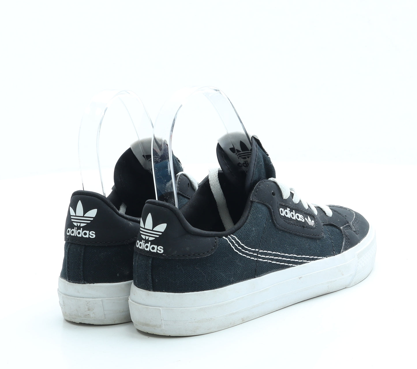 adidas Boys Black Leather Trainer UK 1 33