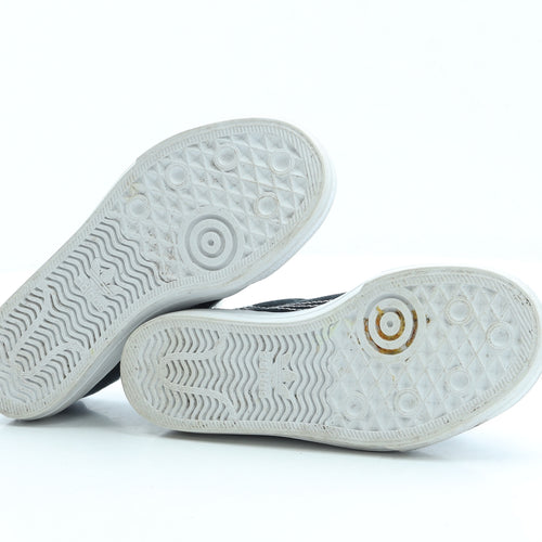 adidas Boys Black Leather Trainer UK 1 33