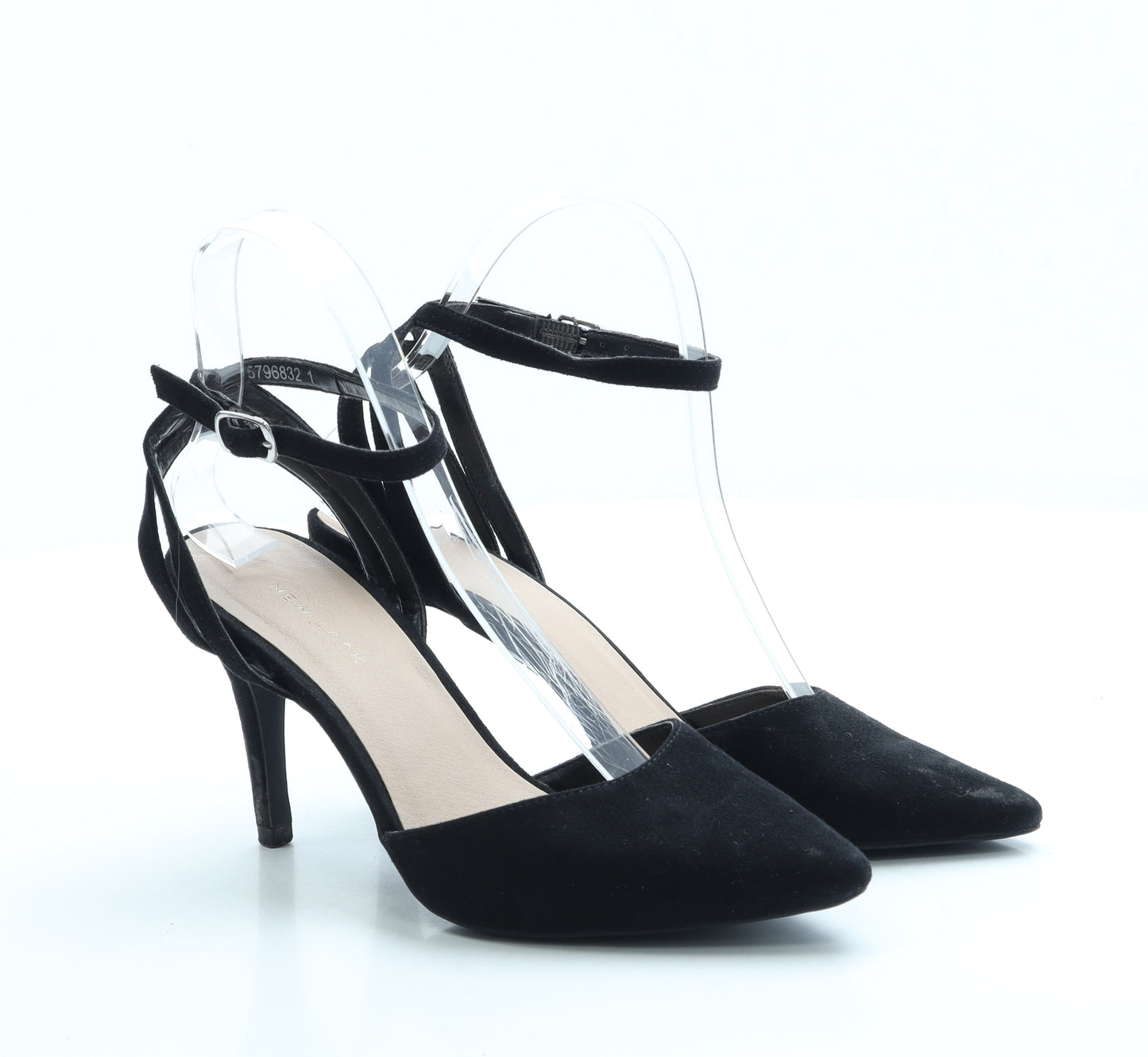 New Look Womens Black Suede Court Heel UK 4 37