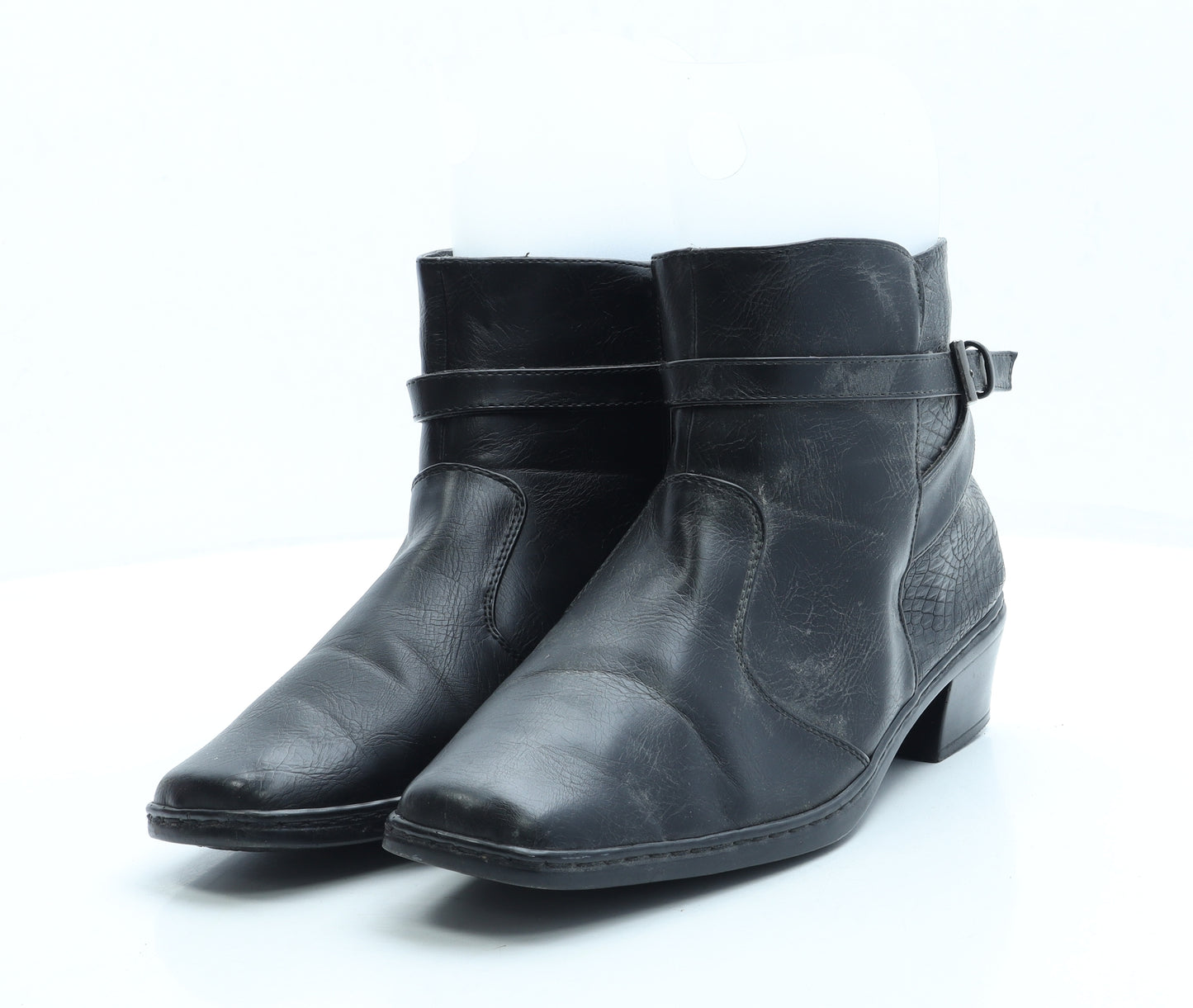 Cushion Walk Womens Black Leather Chelsea Boot UK 8