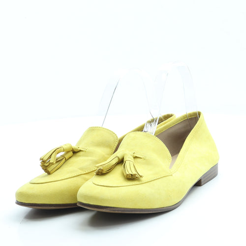 H&M Womens Yellow Suede Loafer Flat UK 5 38