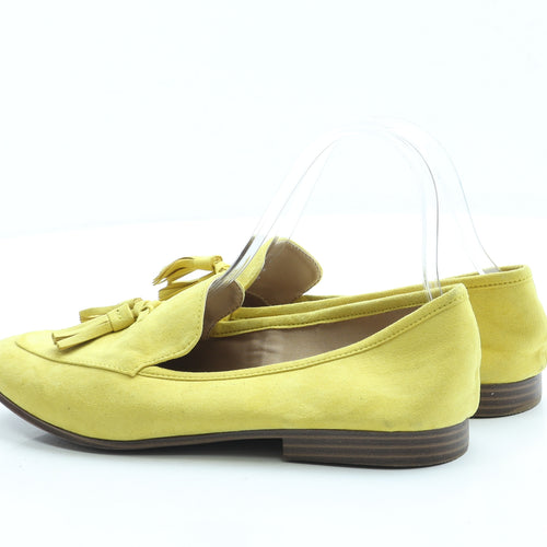 H&M Womens Yellow Suede Loafer Flat UK 5 38