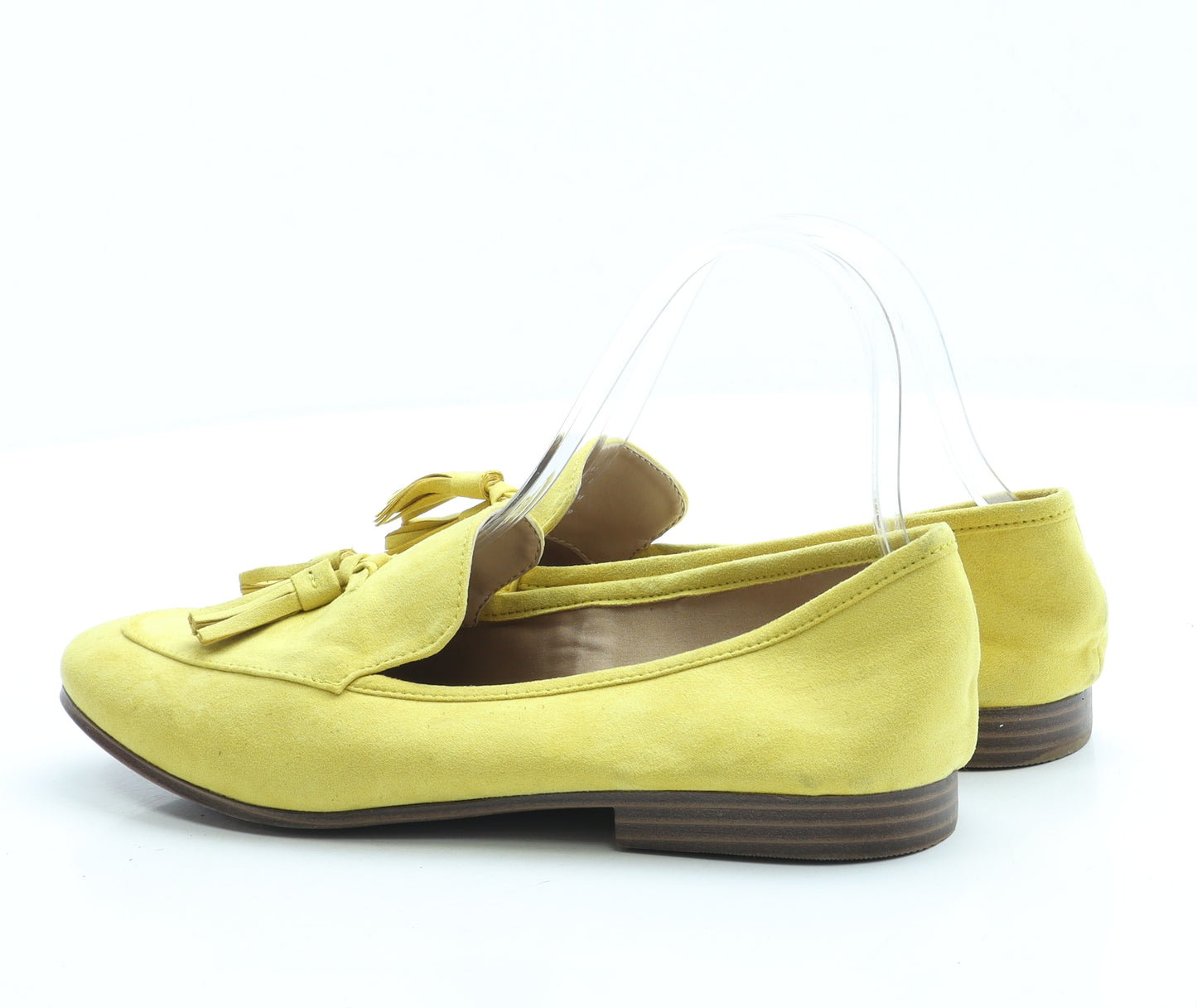 H&M Womens Yellow Suede Loafer Flat UK 5 38