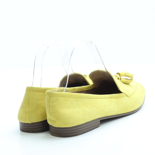H&M Womens Yellow Suede Loafer Flat UK 5 38