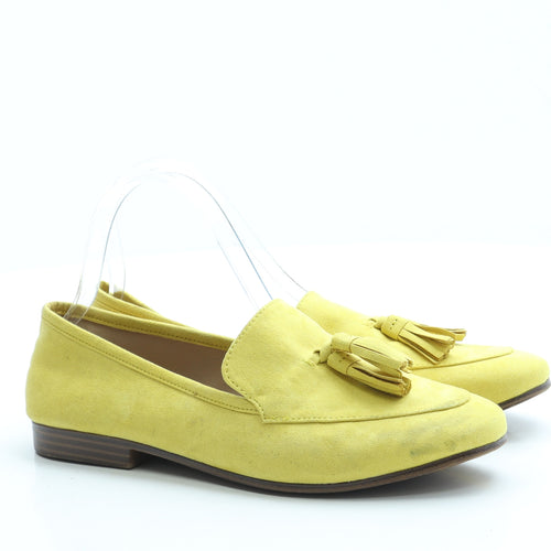 H&M Womens Yellow Suede Loafer Flat UK 5 38