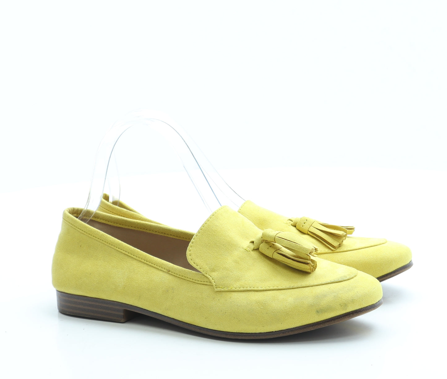 H&M Womens Yellow Suede Loafer Flat UK 5 38