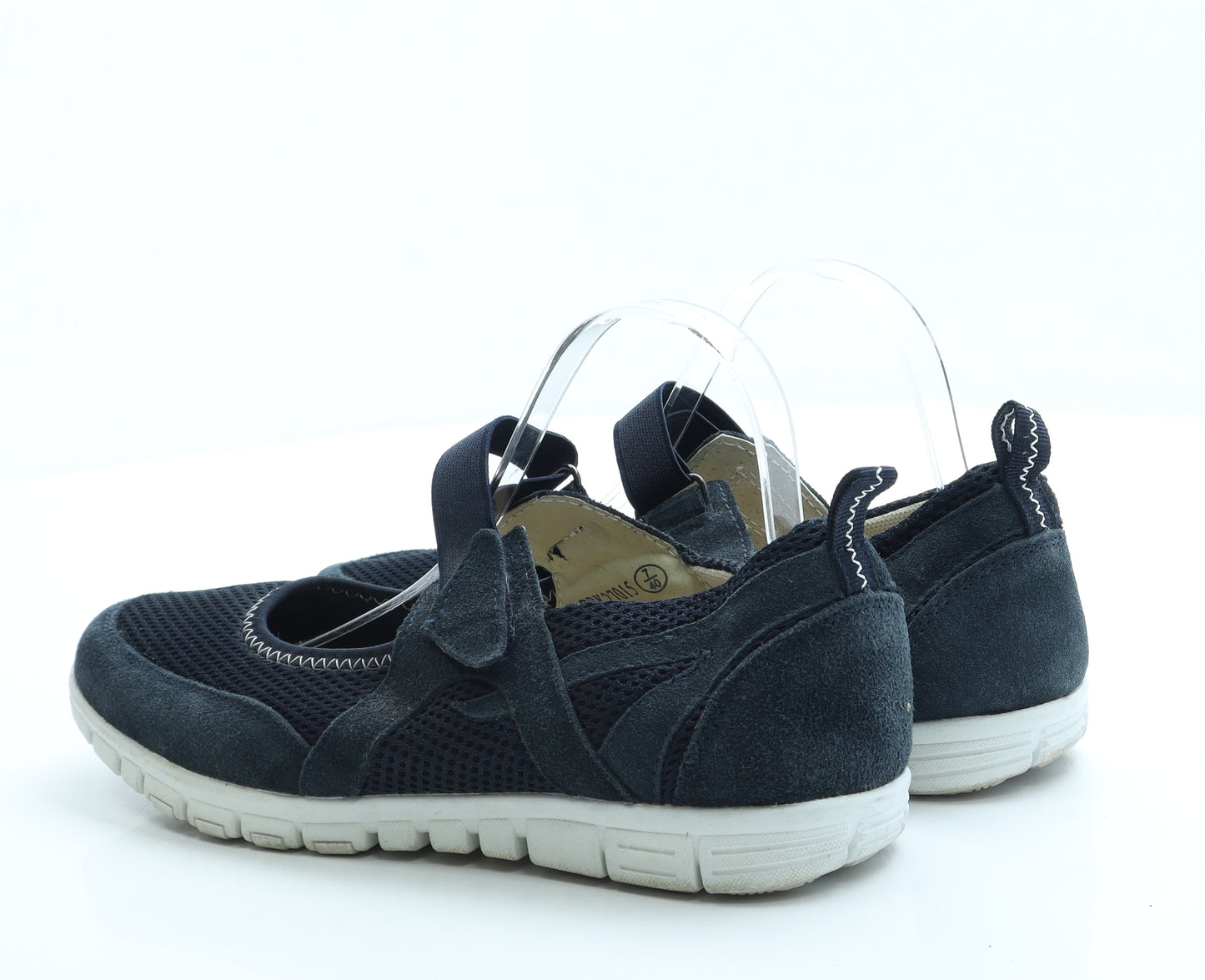 Pavers Womens Blue Polyester Slip On Flat UK 7 40 - Wide Fit