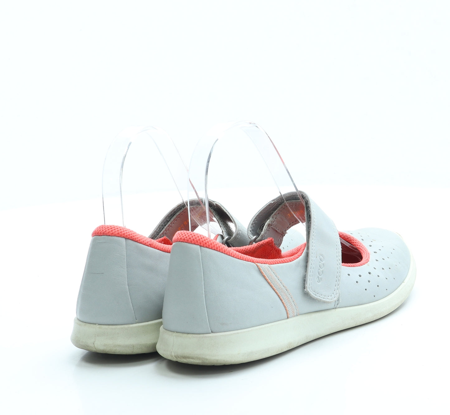 ECCO Womens Grey Leather Slip On Flat UK 4 37