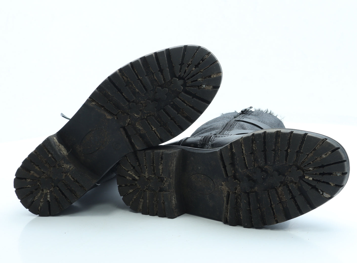 Dorothy Perkins Womens Black Leather Biker Boot UK 6